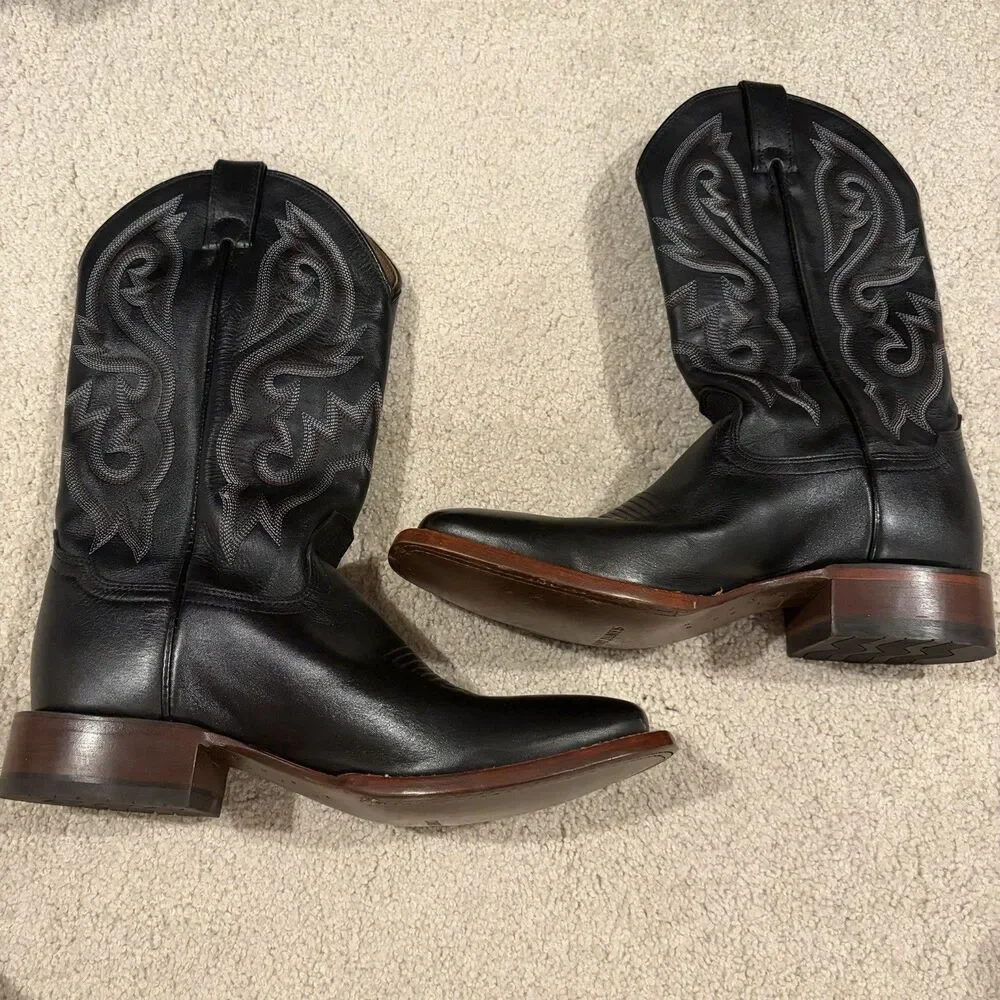 NWOT  Try On Cody James Men's Westley Stockman Western Boots Black Leather Sz 9